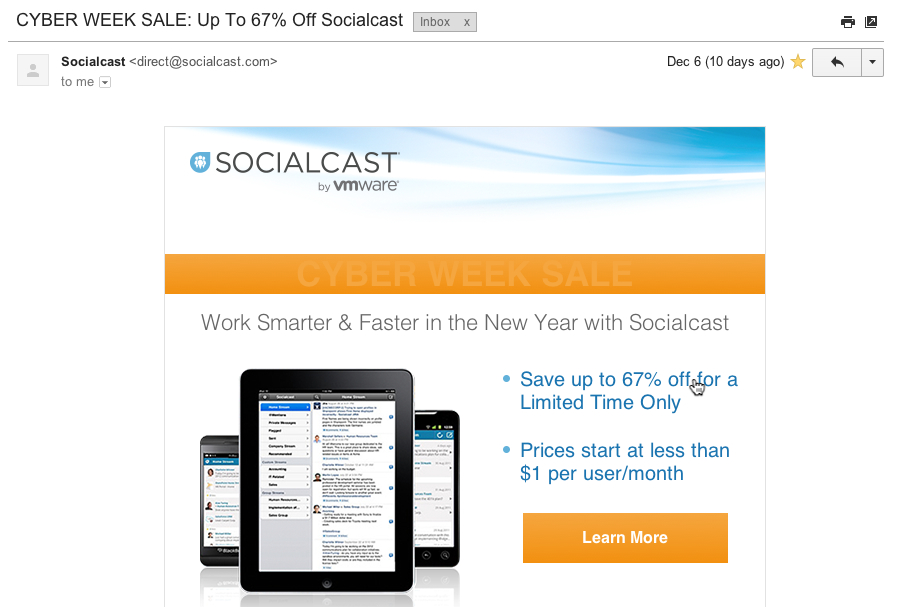 Socialcast Sale Offer